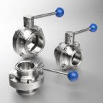 Sanitary Ss Butterfly Valve , 316l Clamped Weld DIN Butterfly Valve