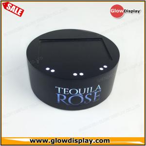Quality customized wholesale acrylic TEQUILA ROSE wine bottle glorifiers led light base wholesale