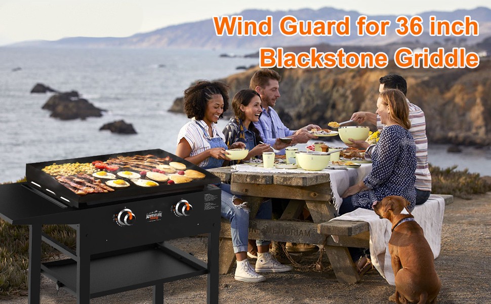 Power Coated Magnetic Wind Guards Hood and Side Shelf for Blackstone Griddle Themes