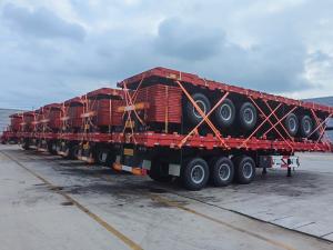 Quality Tri Axle 2/3/4 Axle Container Cargo flat bed semi trailer 40 Ton 20/40 FT wholesale
