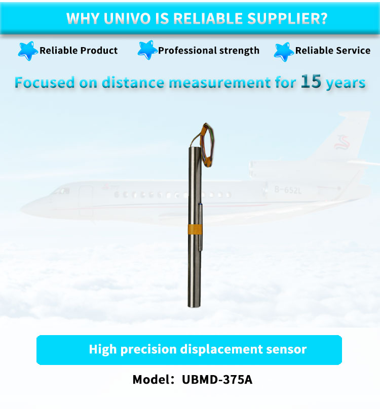 Customizable UNIVO UBMD-375AY High-Temperature LVDT Linear Displacement Sensor for Industrial