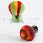 Colourful Hair Kabuki Makeup Brush For Powder Aluminum Handle