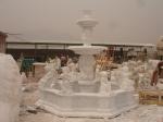 Large White Marble Stone Water Fountain with Horse Statue