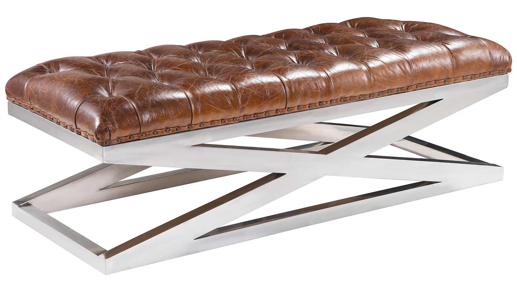 Rectangle Leather Ottoman Coffee Table L142cm Antique Coffee Tables