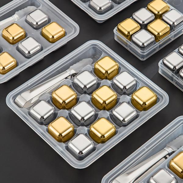 Stainless Steel Metal Stone Ice Cube Essential Cooling Accessory for Whiskey and