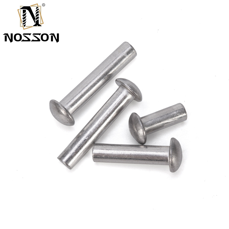 ISO Standard Metric Aluminium Brass Solid Core Rivet Fastenal Flat Head Round Head Solid Mild Steel Copper Rivets with Bright Finish