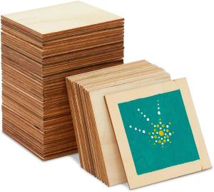 Quality 7.6*7.6cm DIY Wooden Tiles Wood Squares For Crafts wholesale