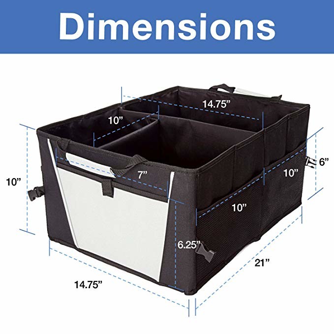 Water Resistant Car Trunk Storage Bins / Car Trunk Tool Organizer With Pockets