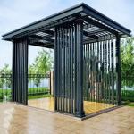Chinese Style Gazebo Aluminum Alloy Pergola Gazebo Free Standing With LED Lights