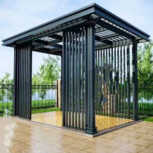 Quality Chinese Style Gazebo Aluminum Alloy Pergola Gazebo Free Standing With LED Lights wholesale