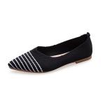 Knitted Pointed Flat Bottomed Daily All Match Women'S Loafers Lady Shoes Women
