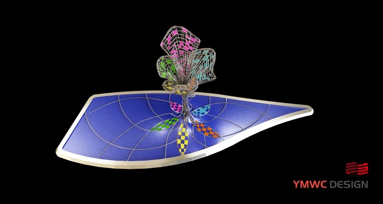 Customized Modern Style Metallic Luster Supports Outdoor Landscape Sculpture for Mall