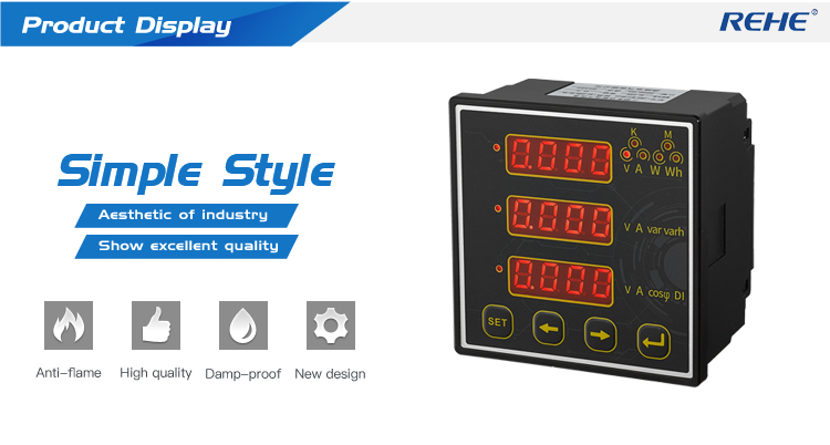 Hot-sale cheap new design RE series 96*96mm Three Phase LED Multi-function Power Meter