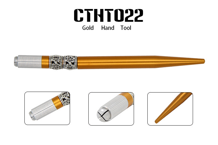 Aluminum Gold Permanent Makeup Microblading Pen Microblading Manual Pen