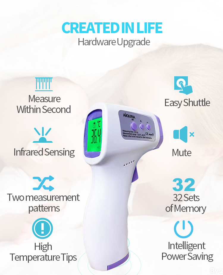 AAA Battery Non Contact Infrared Thermometer LCD Display For Oral / Underarm