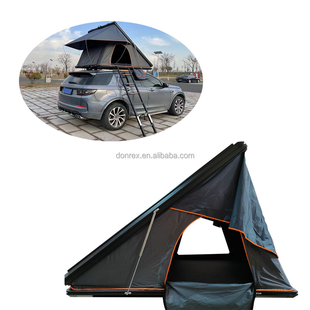 Off-Roading 4x4 Triangle Roof Tent with Hard Aluminum Shell and Waterproof Polyester