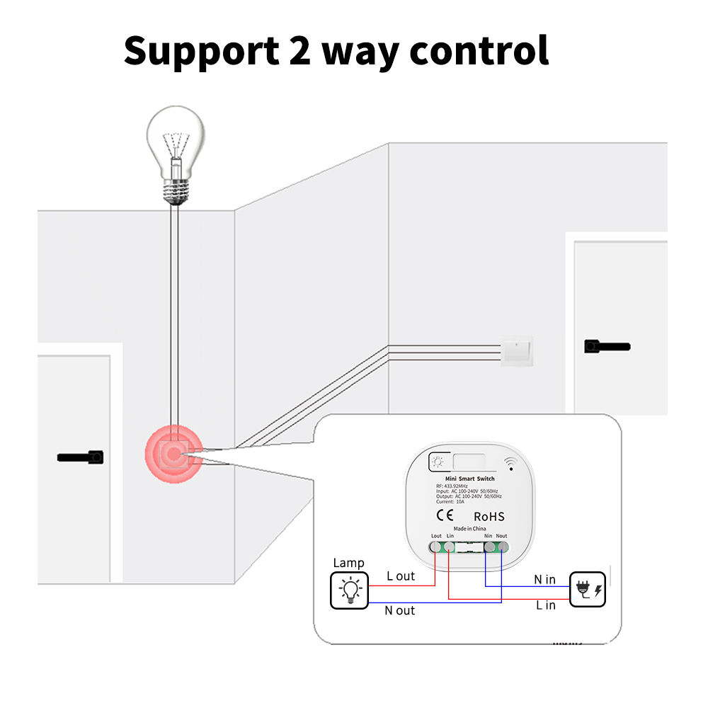 16A Wireless Wall Switch 86 Type Waterproof Self Powered Remote Light Switch
