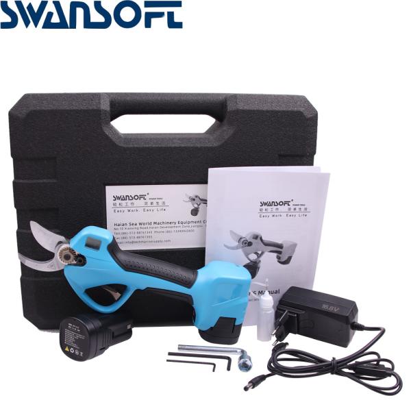 Swansoft 16.8V cordless electric secateurs battery powered pruning shears 3.2cm