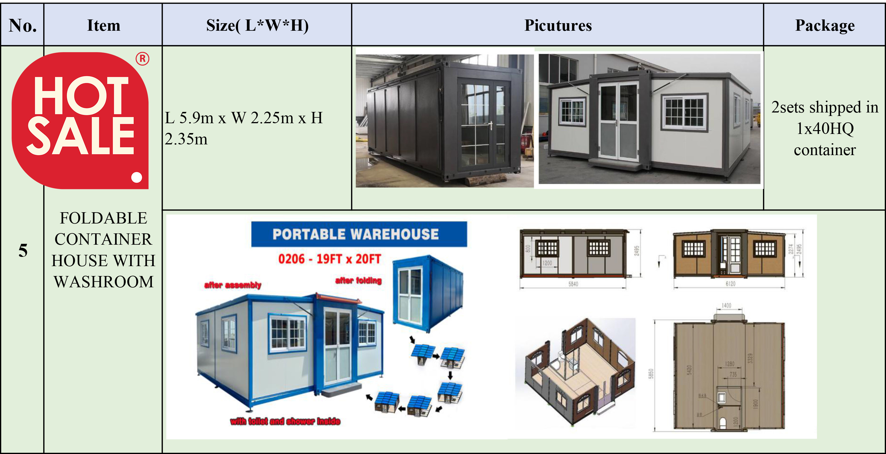 Foldable Container Home With Washroom Mobile Container House With Good Price