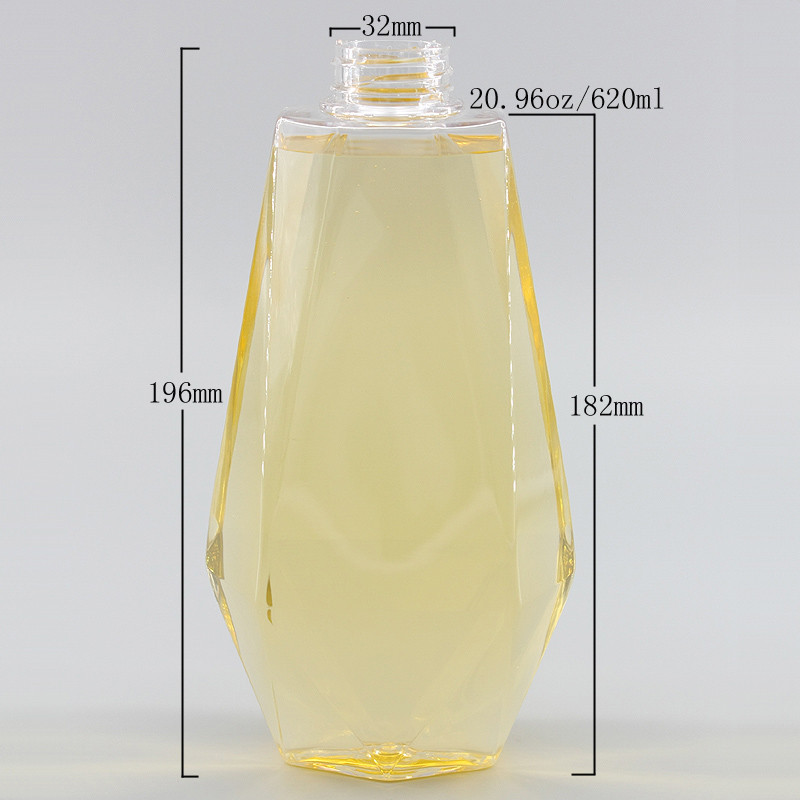 Clear Plastic Shower Gel 600ml Shampoo Pump Bottles