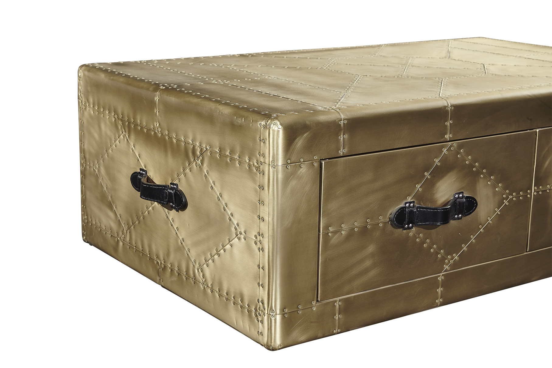 Amerian Antique Style Side Coffee Table Aluminium Sheet 4 Drawers For Home / Office
