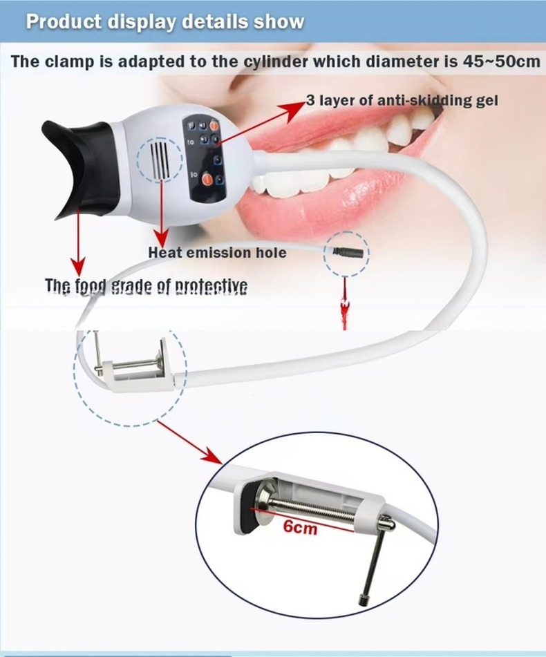 Dental Chair Mounted Teeth Whitening Light 8 LED light Teeth Whitening Machine For Dental Clinic