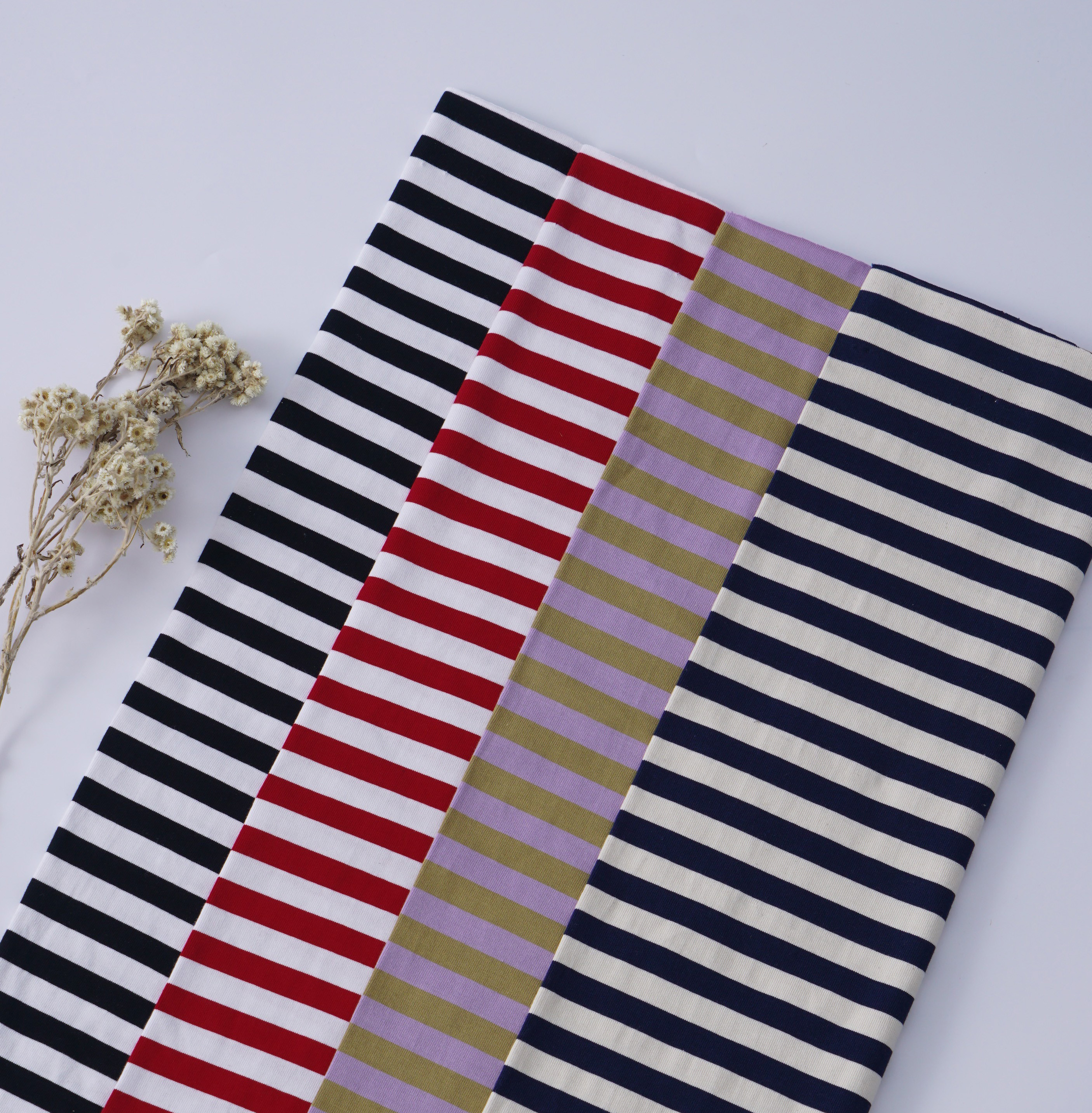 Not Easy To Deform Comfortable Striped Material Fabric For Casual Wear