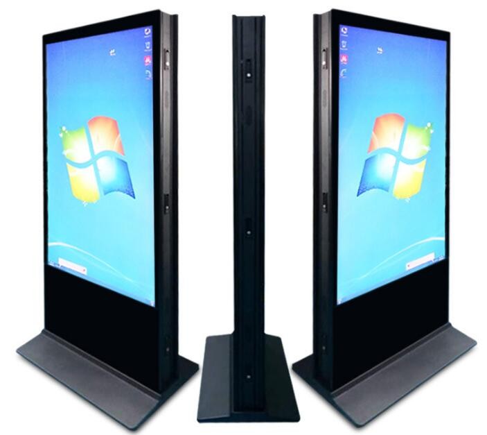 4G Network 43'' AD Kiosk Floor Standing LCD Advertising Display 1920x1080 / 3840x2160