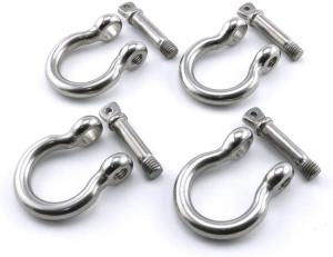 Quality General Industry Stainless Steel Wire Rope Accessory Shackle Bow Dee Shape with Collar Pin wholesale