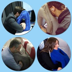 Quality Woollip Air Pillow Travel Grey soft inflatable body Pillow for Travel Sleeping Portable Body head Support GK-TP01 wholesale