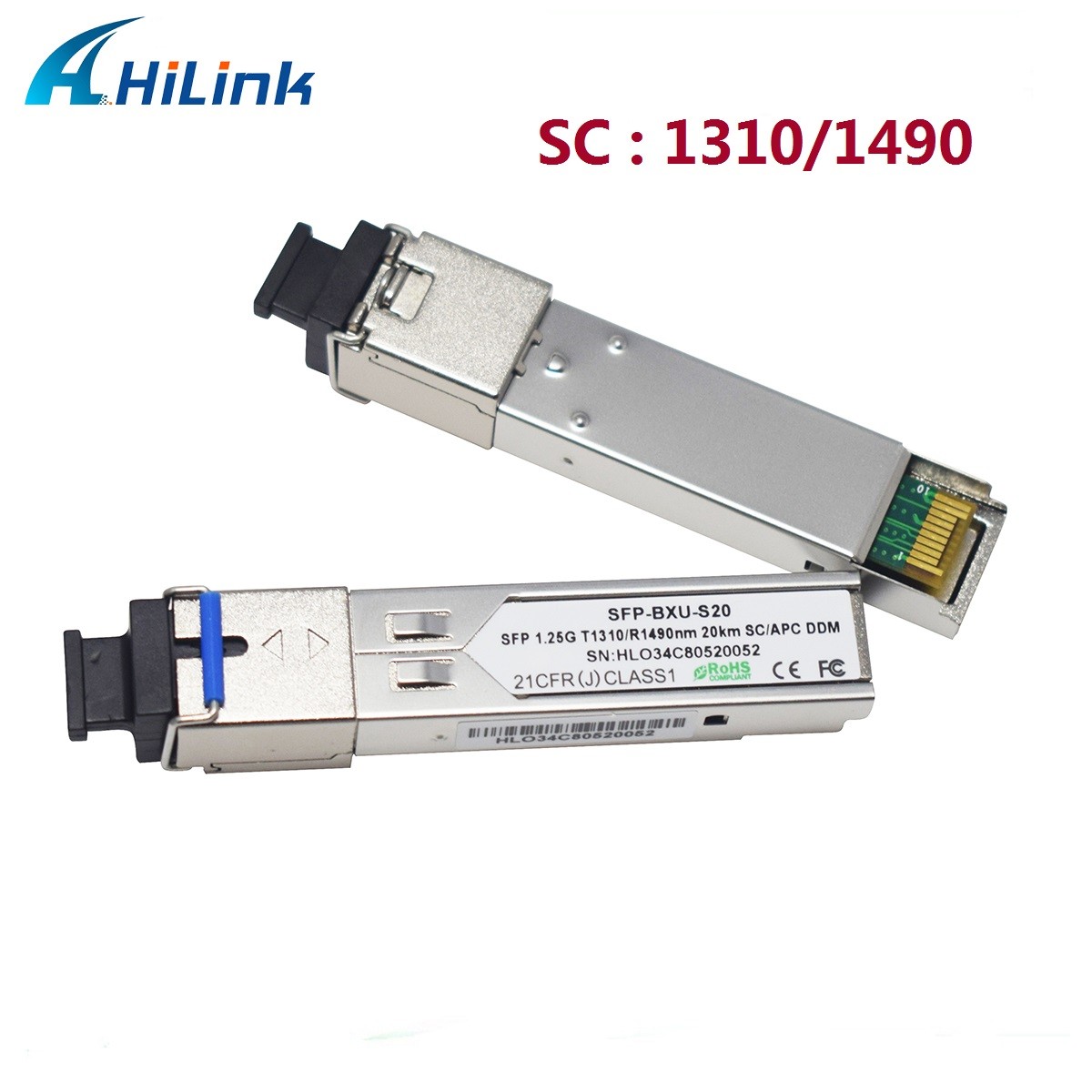 BIDI SFP Transceiver Modules 1.25G 1310/1490nm 20KM SC/LC Simplex DDM WDM
