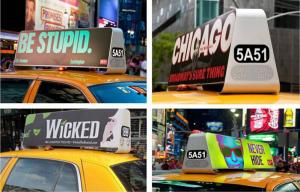Quality P5 Double Sided Car Top Advertising Signs , Taxi Cab Roof Signs Wireless 3G/Wifi wholesale