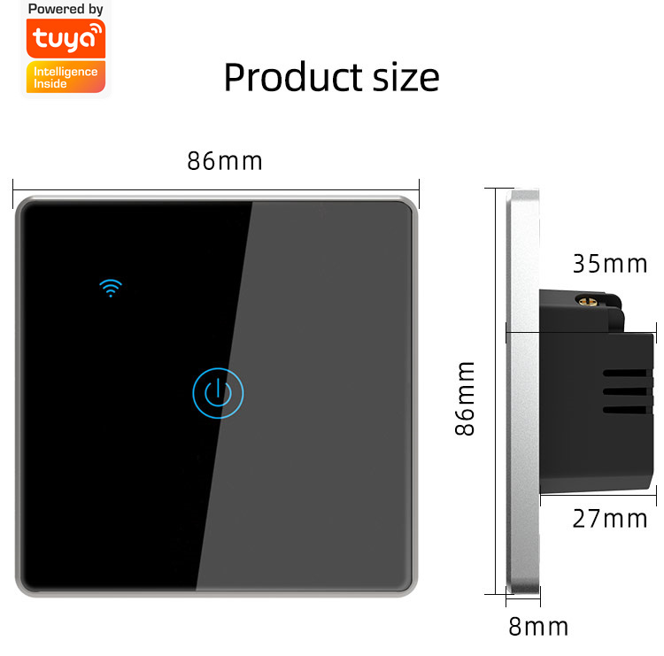EU/US Standard Metal Bezel 4 Gang Household Switch Remote Smart Wall Light Switch Timer&Voice Control Support