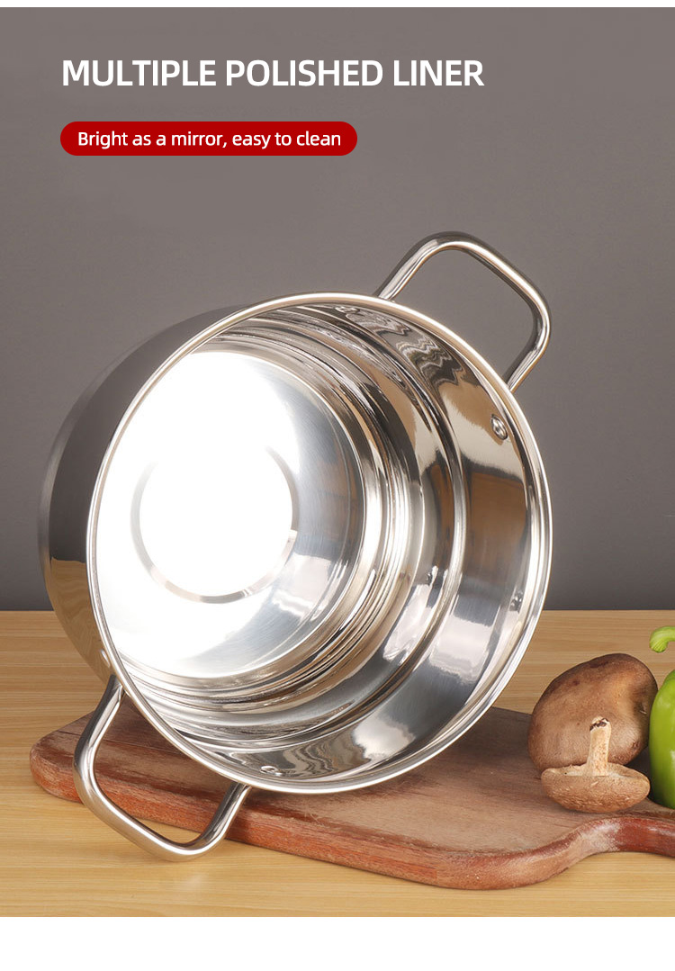 Direct Selling 201 Stainless Steel Soup Pot Cookware Set Big Steamer Cooking Pot Set With Spacers