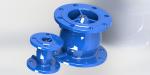 Blue FBE Coated Ductile Iron Check Valve Low Head Loss