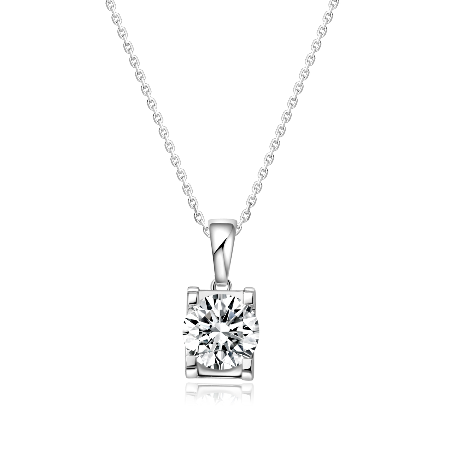 Classic Design 18k Gold Lab-Grown Diamond Pendant Cool And Simple Style White Diamond Jewelry Pendant