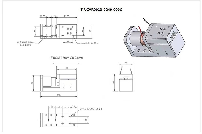 Voice Coil Motor Modules High Opositioning Linear Stage For Microscopes