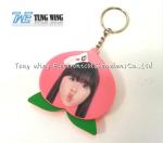 Cute Pink Peach Shaped Musical Keyring Custom Talking Keychain