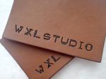 Personalized Logo Garment Leather Patch Embossed Black Logo Leather Label