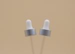 Aluminum Matt Silver Glass Oil Dropper 20 / 400 With White Silicone Teat