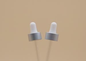 Quality Aluminum Matt Silver Glass Oil Dropper 20 / 400 With White Silicone Teat wholesale