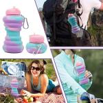 Doughnut Collapsible Water Bottle For Kids 19oz BPA Free Leakproof Silicone