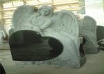 Heart Shaped Engraving Granite Headstones , Carved Angel Custom Memorial Stones