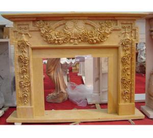 Quality Beige marble fireplace mantel wholesale