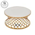 Modern Style Dia 90cm SS Coffee Table Round Shape Golden frame