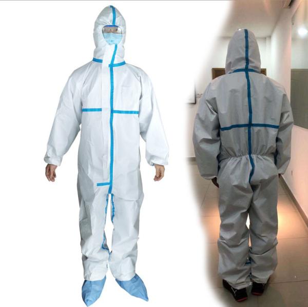 Medical Disposable Protective Suit , Breathable Disposable Coveralls CE FDA