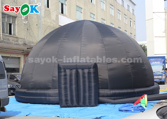 8 Meter Black Inflatable Planetarium Dome Tent With Air Blower And PVC Floor Mat