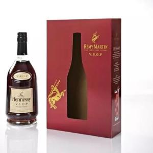 Quality custom single bottle wine gift box foil stamping gold logo wine paper box hinged wine box with flip wholesale