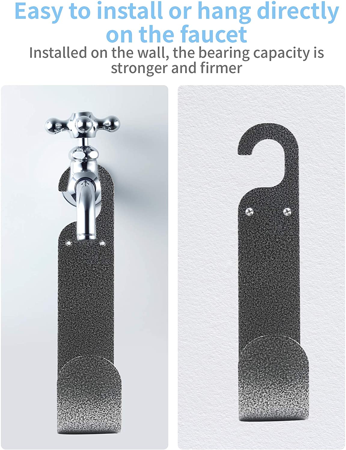 Garden Hose Hanger Wall Mount Hose Holder Heavy Duty Car Hose and Cord Hook Black 9 Inch