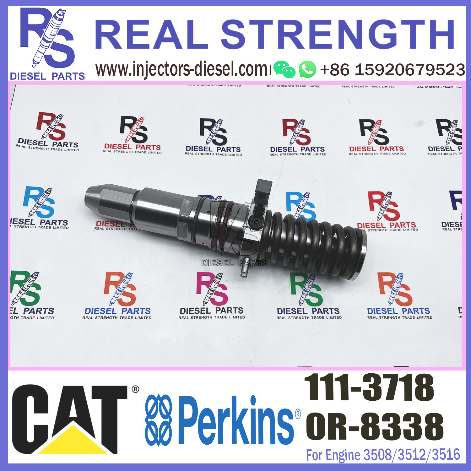 Diesel Injector 111-3718 For CAT Caterpillar 3508 3512 3516 PM3508 PM3512 PM3516